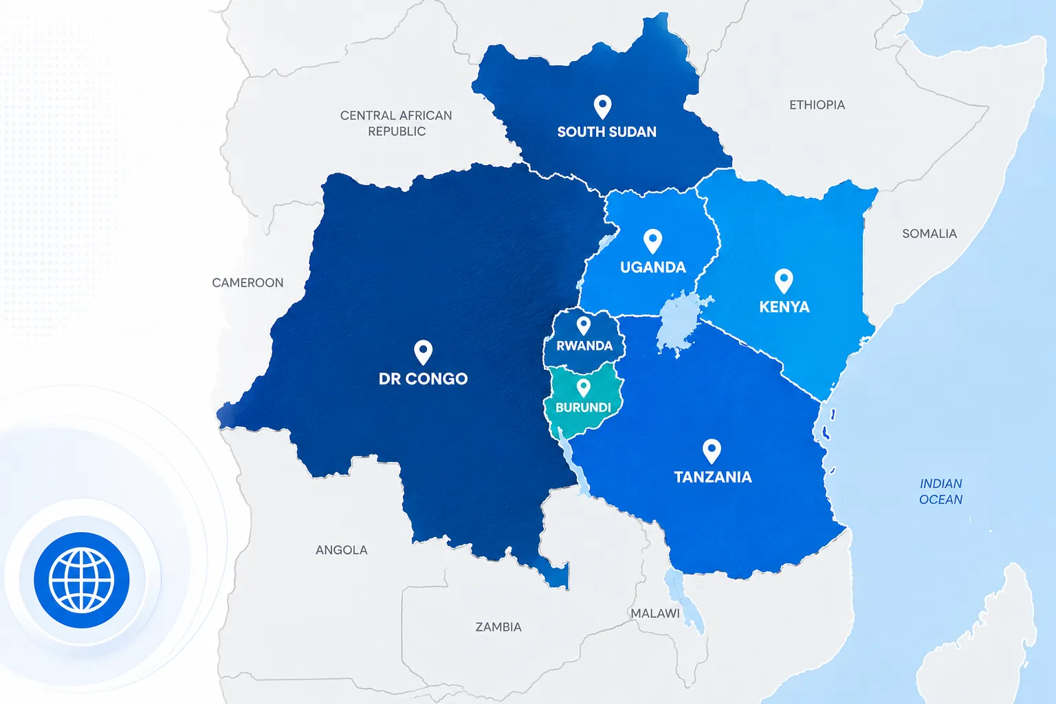 East Africa coverage map